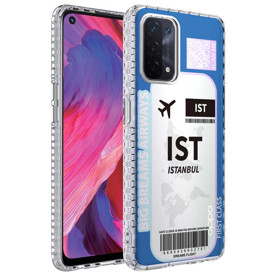 Oppo A74 4G Kılıf Airbag Kenarlı Renkli Desenli Silikon Zore Elegans Kapak-No4