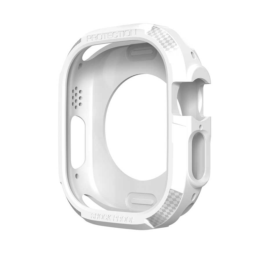Watch Ultra 49mm Silikon TPU Kasa Koruyucu Zore Watch Gard 17-Beyaz