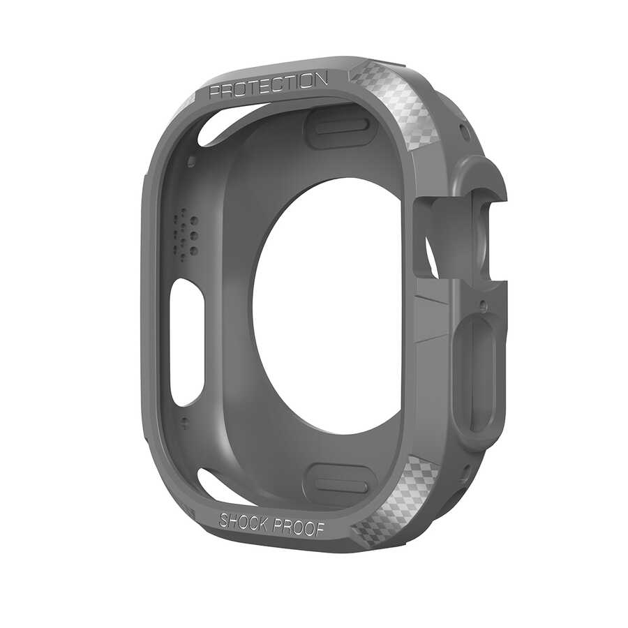 Watch Ultra 49mm Silikon TPU Kasa Koruyucu Zore Watch Gard 17-Gri
