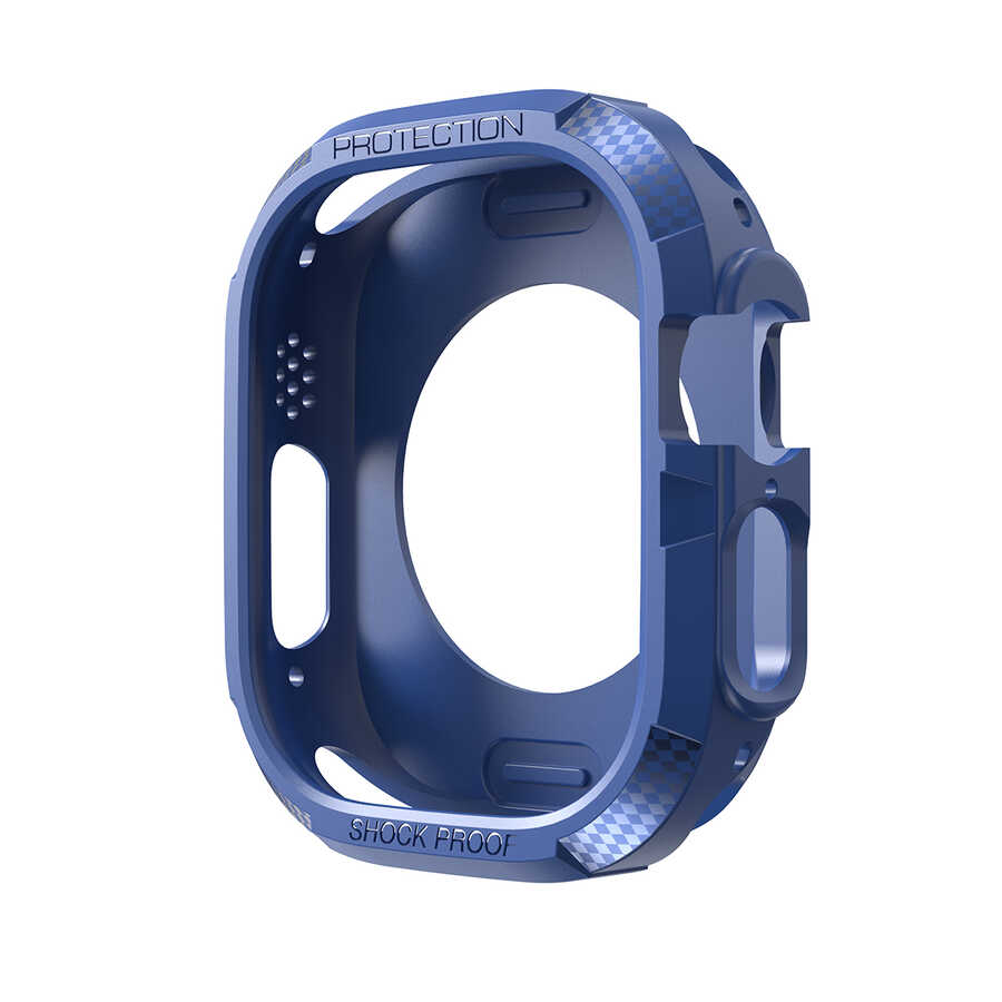 Watch Ultra 49mm Silikon TPU Kasa Koruyucu Zore Watch Gard 17-Mavi