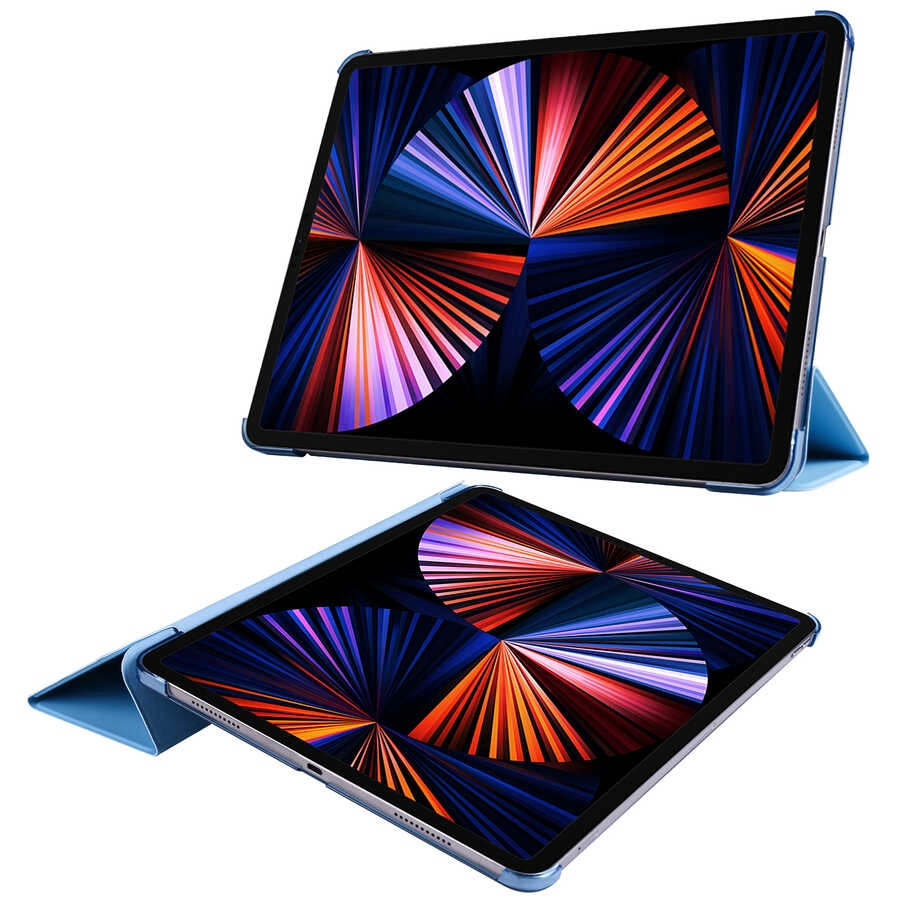 iPad Uyumlu Pro 12.9 2022 M2 Zore Smart Kapak Standlı 1-1 Kılıf-Kırmızı