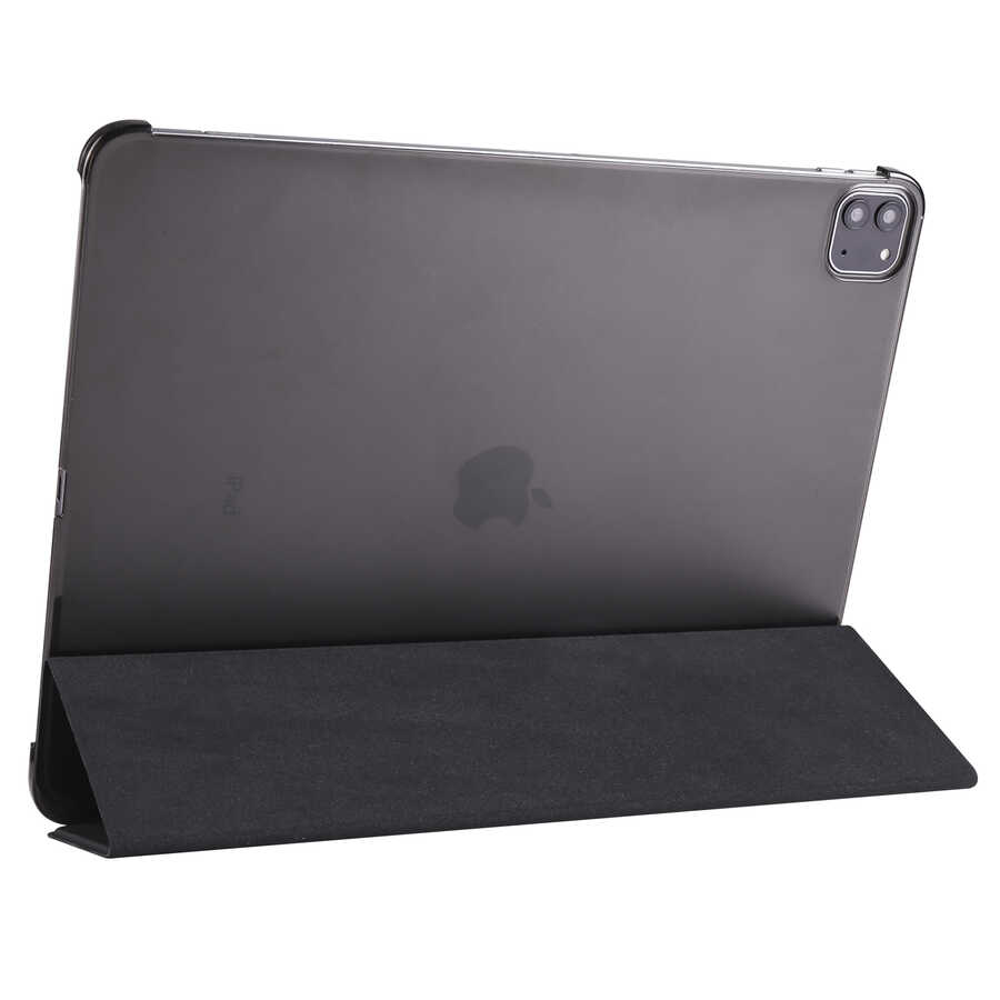 iPad Uyumlu Pro 12.9 2022 M2 Zore Smart Kapak Standlı 1-1 Kılıf-Siyah