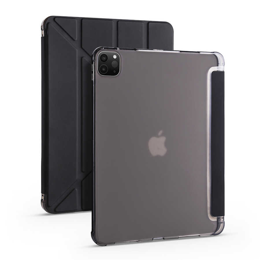 iPad Uyumlu Pro 12.9 2022 M2 Kılıf Zore Tri Folding Kalem Bölmeli Standlı Kılıf