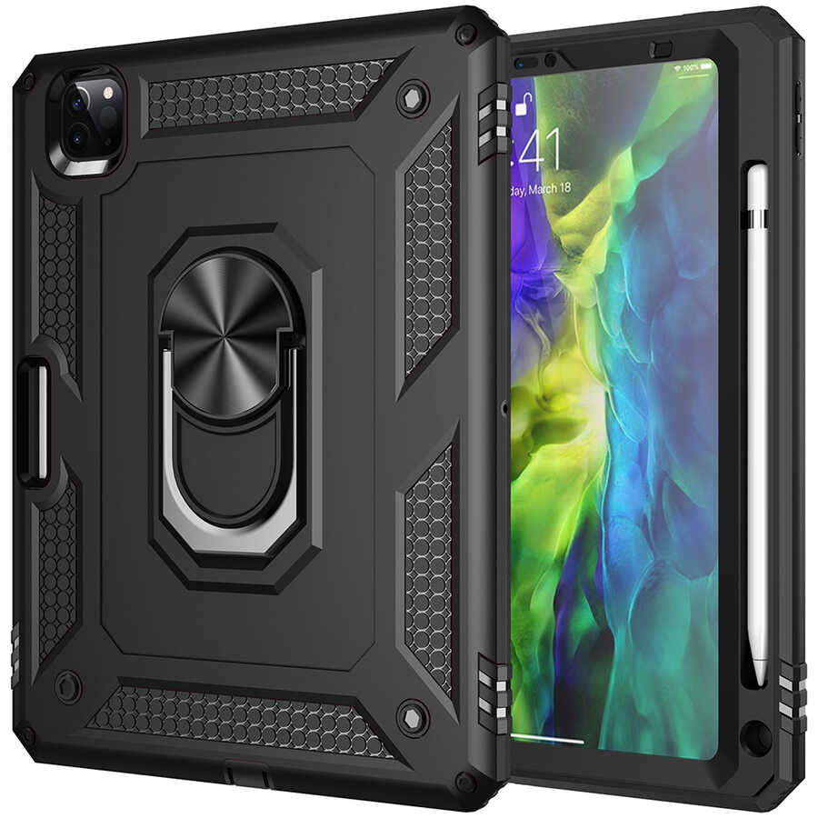 iPad Uyumlu Pro 11 2021 (3.Nesil) Kılıf Zore Tablet Vega Kapak-Siyah