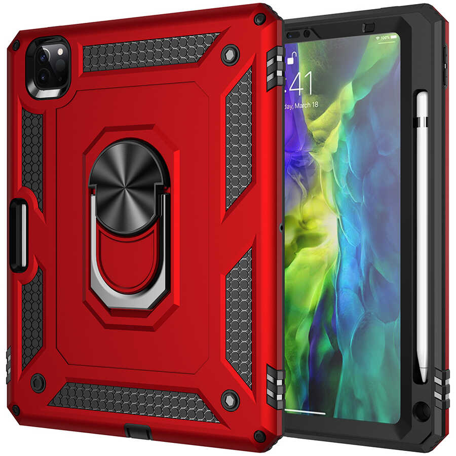 iPad Uyumlu Pro 11 2022 M2 Kılıf Zore Tablet Vega Kapak-Kırmızı