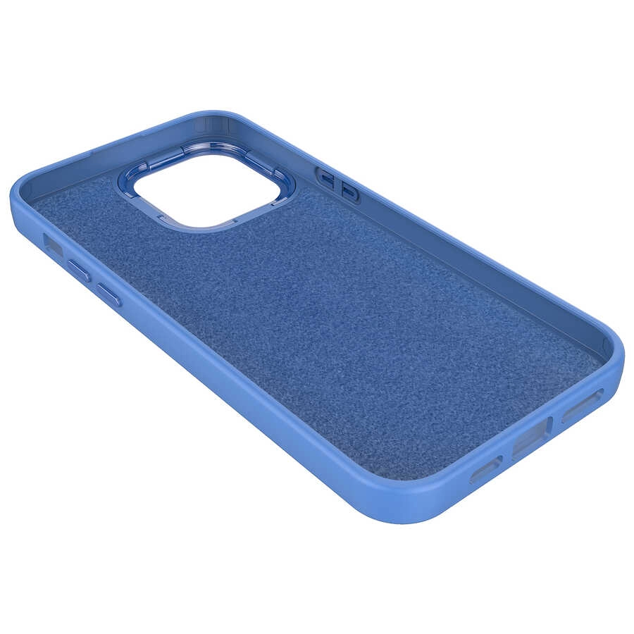 iPhone Uyumlu 12 Pro Max Kılıf Metal Çerçeve ve Buton Tasarımlı Silikon Zore Luna Kapak