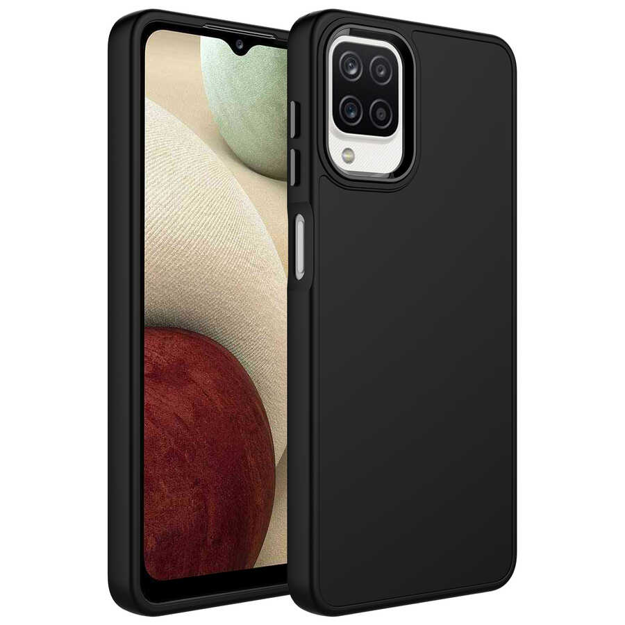 Galaxy Uyumlu M32 Kılıf Metal Çerçeve ve Buton Tasarımlı Silikon Zore Luna Kapak