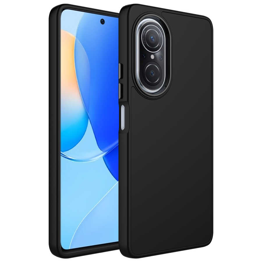 Huawei Uyumlu Nova 9 SE Kılıf Metal Çerçeve ve Buton Tasarımlı Silikon Zore Luna Kapak