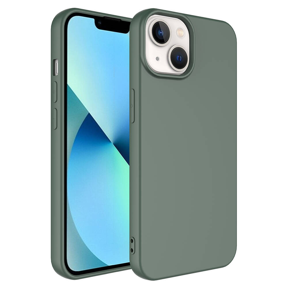 iPhone Uyumlu 14 Kılıf Zore LSR Lansman Kapak-Koyu yeşil