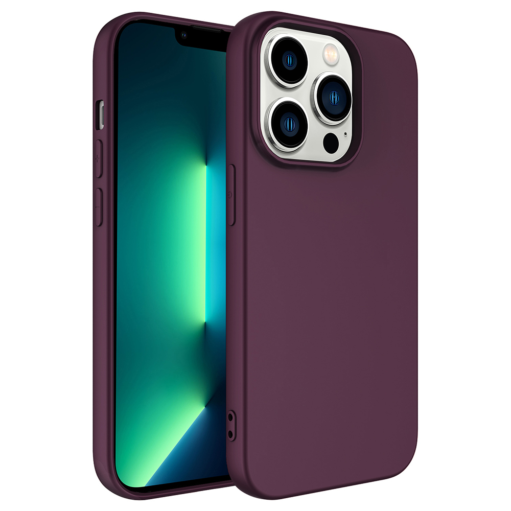 iPhone Uyumlu 14 Pro Max Kılıf Zore LSR Lansman Kapak-Koyu mor