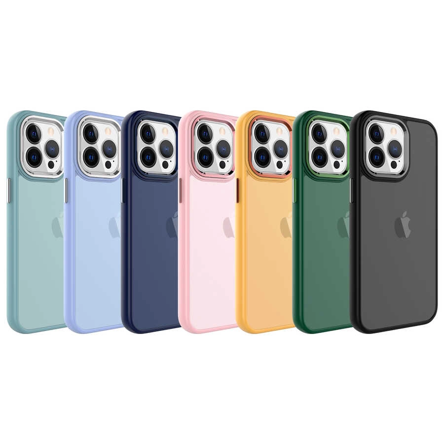 iPhone Uyumlu 13 Pro Kılıf Buzlu Sert PC Zore May Kapak