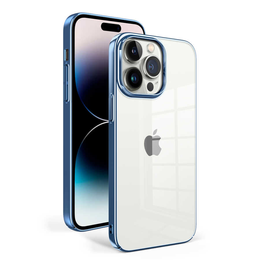 iPhone Uyumlu 14 Pro Kılıf Zore Sun Kapak-Mavi açık