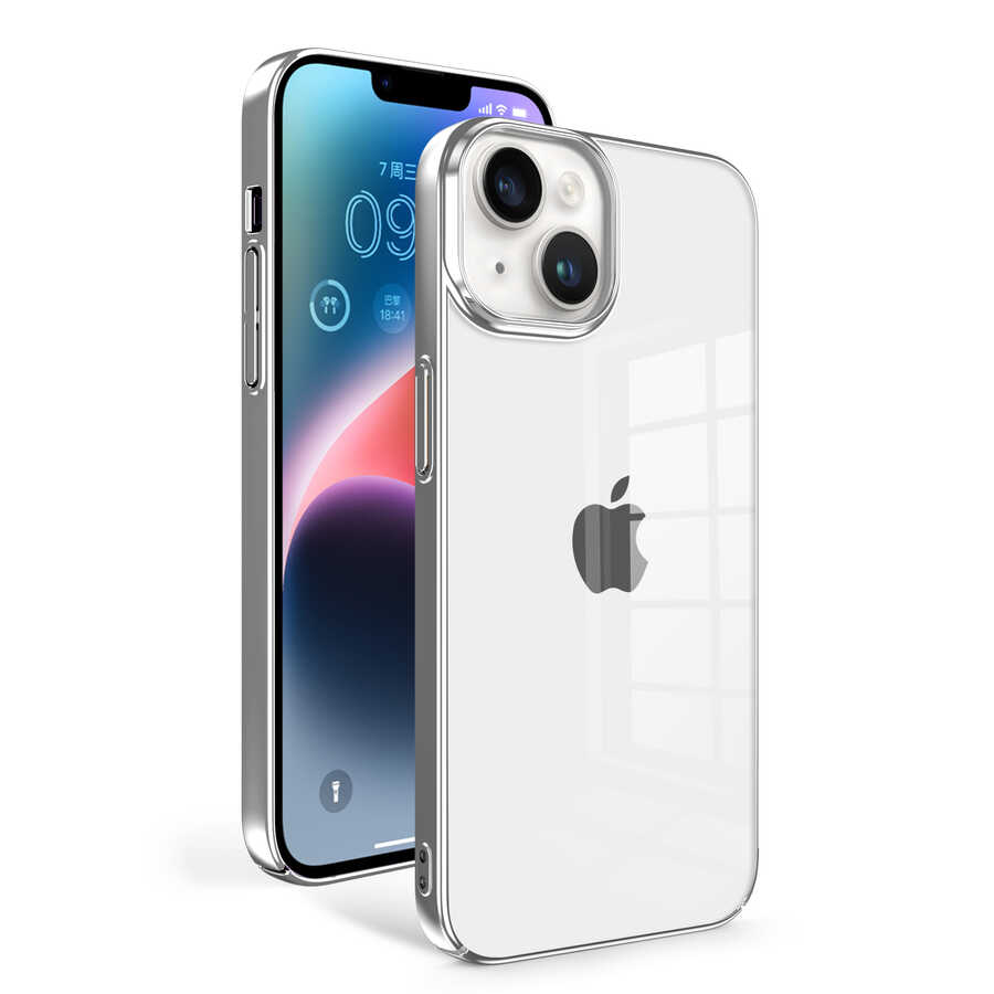 iPhone Uyumlu 14 Plus Kılıf Zore Sun Kapak-Gümüş