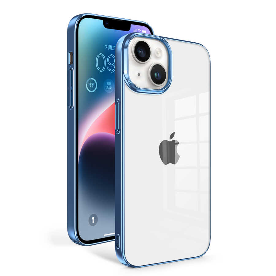 iPhone Uyumlu 14 Plus Kılıf Zore Sun Kapak-Mavi açık