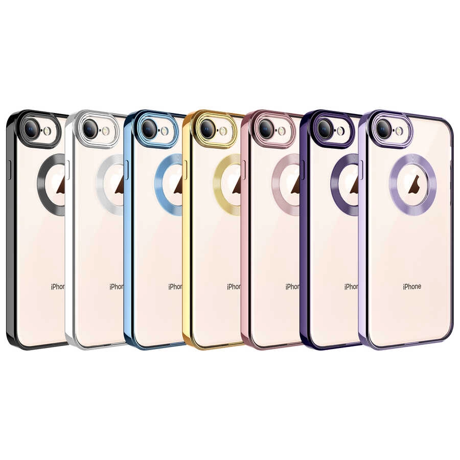 iPhone Uyumlu SE 2020 Kılıf Kamera Korumalı Logo Gösteren Zore Omega Kapak