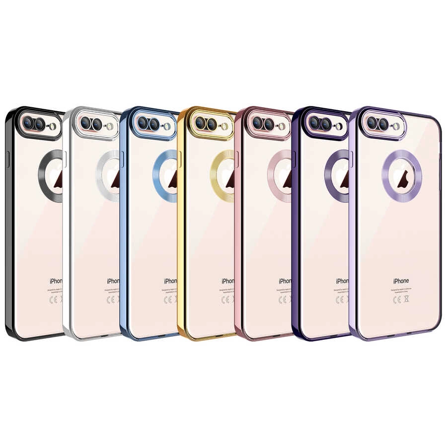 iPhone Uyumlu 7 Plus Kılıf Kamera Korumalı Logo Gösteren Zore Omega Kapak
