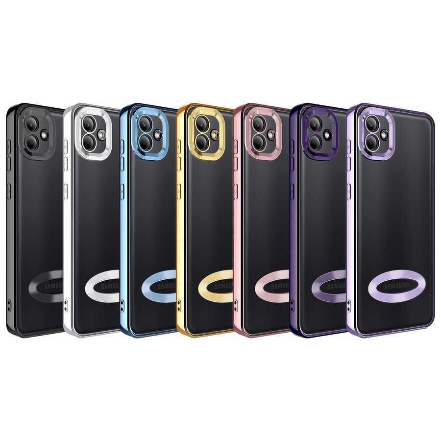 Galaxy Uyumlu A03 Kılıf Kamera Korumalı Logo Gösteren Zore Omega Kapak
