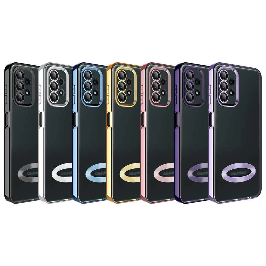Galaxy Uyumlu A13 4G Kılıf Kamera Korumalı Logo Gösteren Zore Omega Kapak