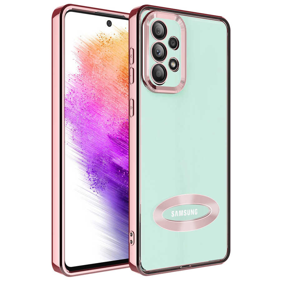 Galaxy Uyumlu A33 5G Kılıf Kamera Korumalı Logo Gösteren Zore Omega Kapak