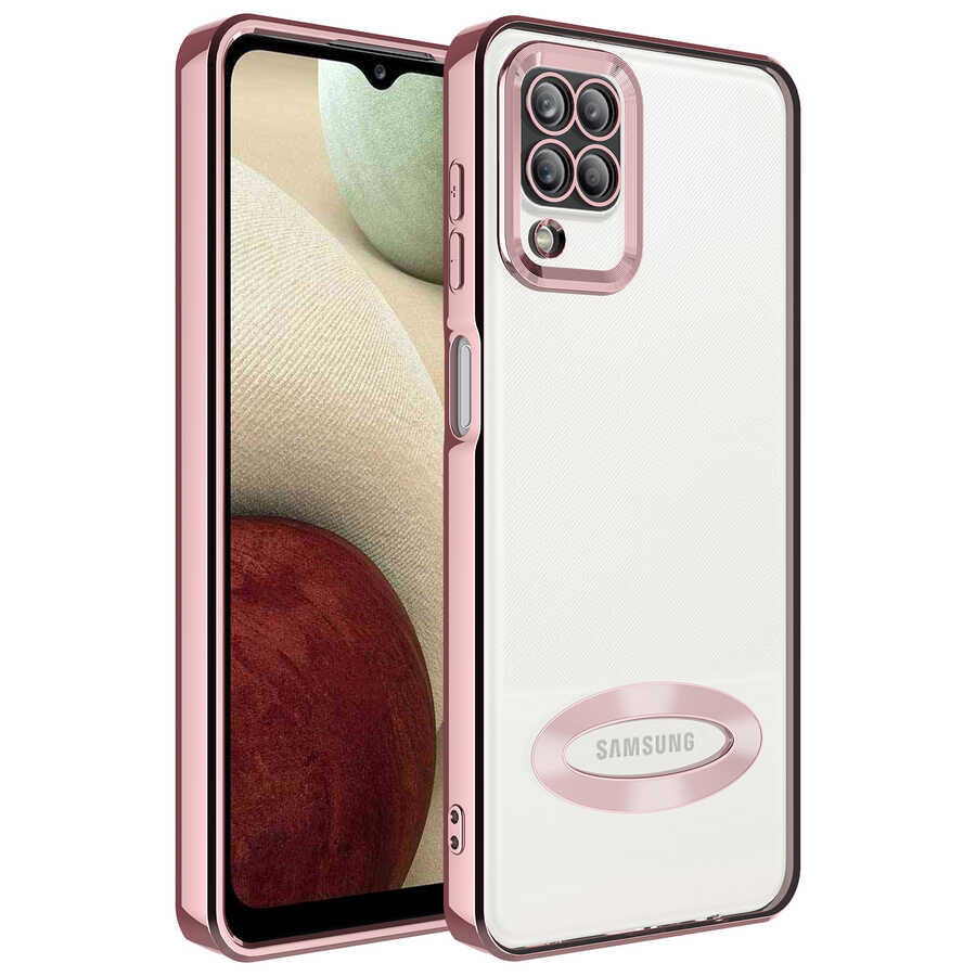 Galaxy Uyumlu A12 Kılıf Kamera Korumalı Logo Gösteren Zore Omega Kapak