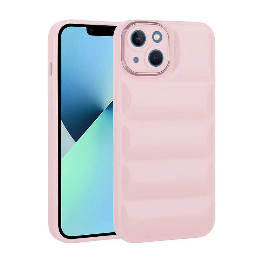 iPhone Uyumlu 14 Kılıf Kamera Korumalı Parlak Airbag’li Zore Galya Kapak-Pembe
