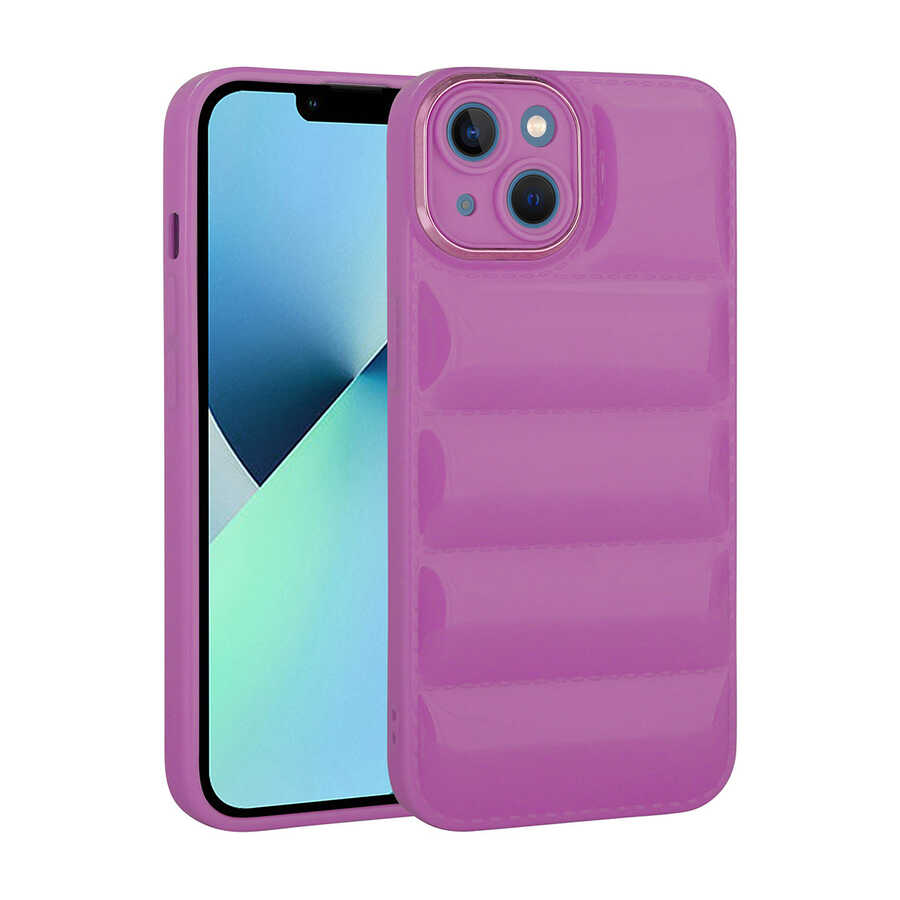 iPhone Uyumlu 14 Plus Kılıf Kamera Korumalı Parlak Airbag’li Zore Galya Kapak-Mor