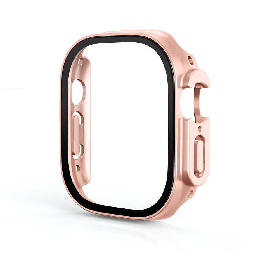 Watch Ultra 49mm Kasa ve Ekran Koruyucu Zore Watch Gard 19-Rose gold