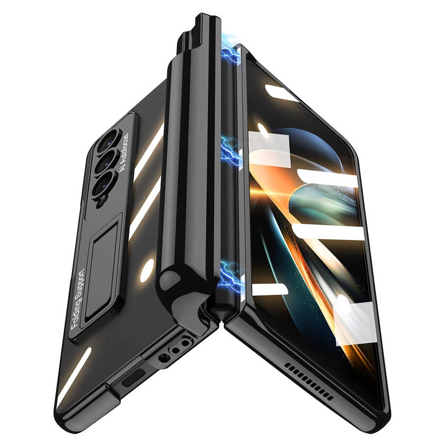 Galaxy Uyumlu Z Fold 4 Kılıf Zore Kıpta Standlı Kalem Bölmeli Kapak
