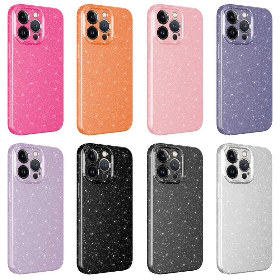 iPhone Uyumlu 13 Pro Max Kılıf Kamera Korumalı Simli Lüks Zore Koton Kapak