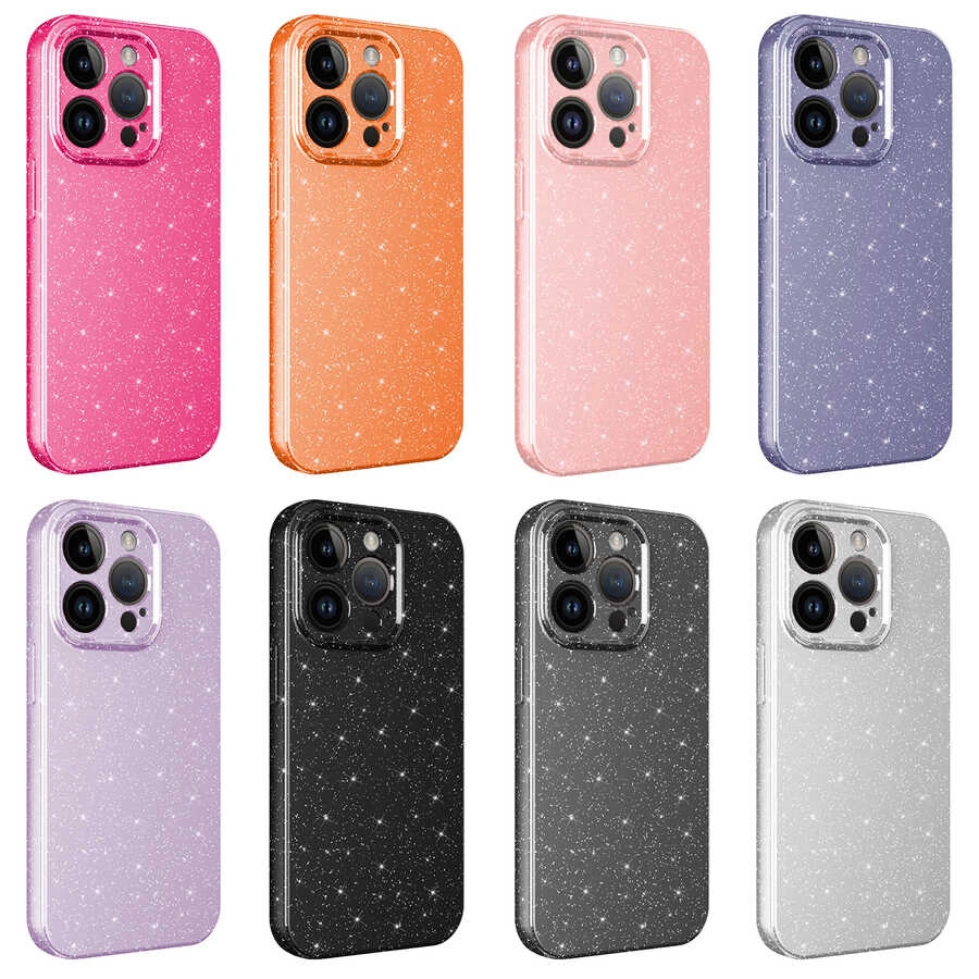 iPhone Uyumlu 14 Pro Kılıf Kamera Korumalı Simli Lüks Zore Koton Kapak