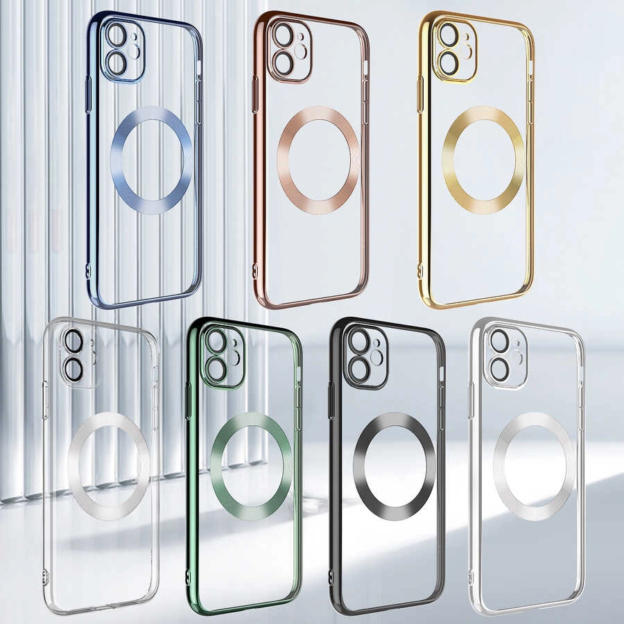 iPhone Uyumlu 11 Kılıf Wireless Şarj Özellikli Sert PC Zore Riksos M-safe Kapak