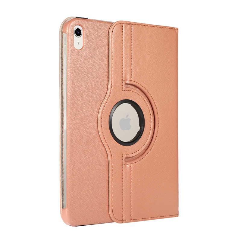 iPad Uyumlu 10.9 2022 (10.Nesil) Zore Dönebilen Standlı Kılıf-Rose gold