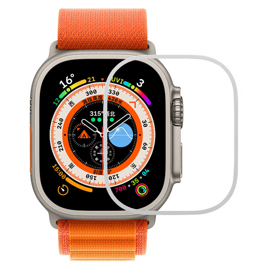 Watch Ultra 49mm Zore Metal Kasa Koruyucu Saat Çerçevesi-Gümüş