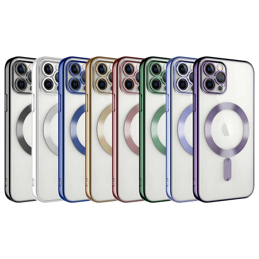 iPhone Uyumlu 13 Pro Kılıf Kamera Korumalı M-safe Wireless Şarj Özellikli Zore Demre Kapak