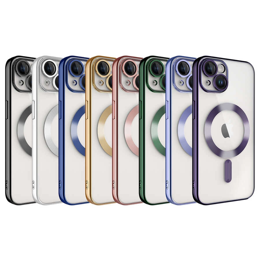 iPhone Uyumlu 14 Plus Kılıf Kamera Korumalı M-safe Wireless Şarj Özellikli Zore Demre Kapak