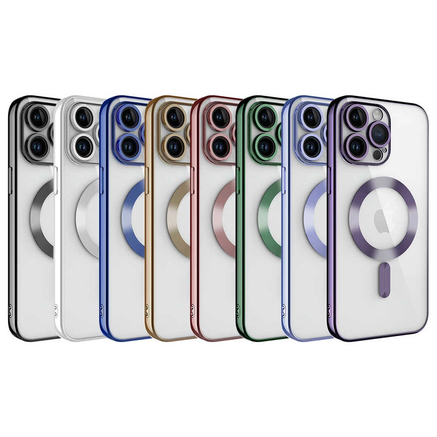 iPhone Uyumlu 14 Pro Max Kılıf Kamera Korumalı M-safe Wireless Şarj Özellikli Zore Demre Kapak