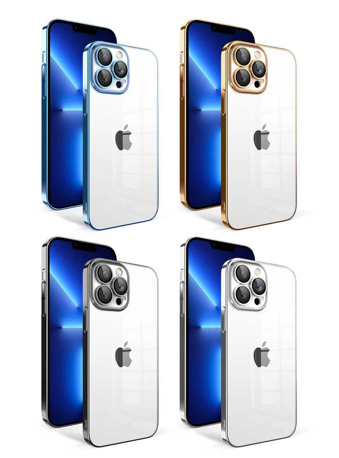 iPhone Uyumlu 12 Pro Kılıf Kamera Korumalı Renkli Çerçeveli Zore Garaj Kapak