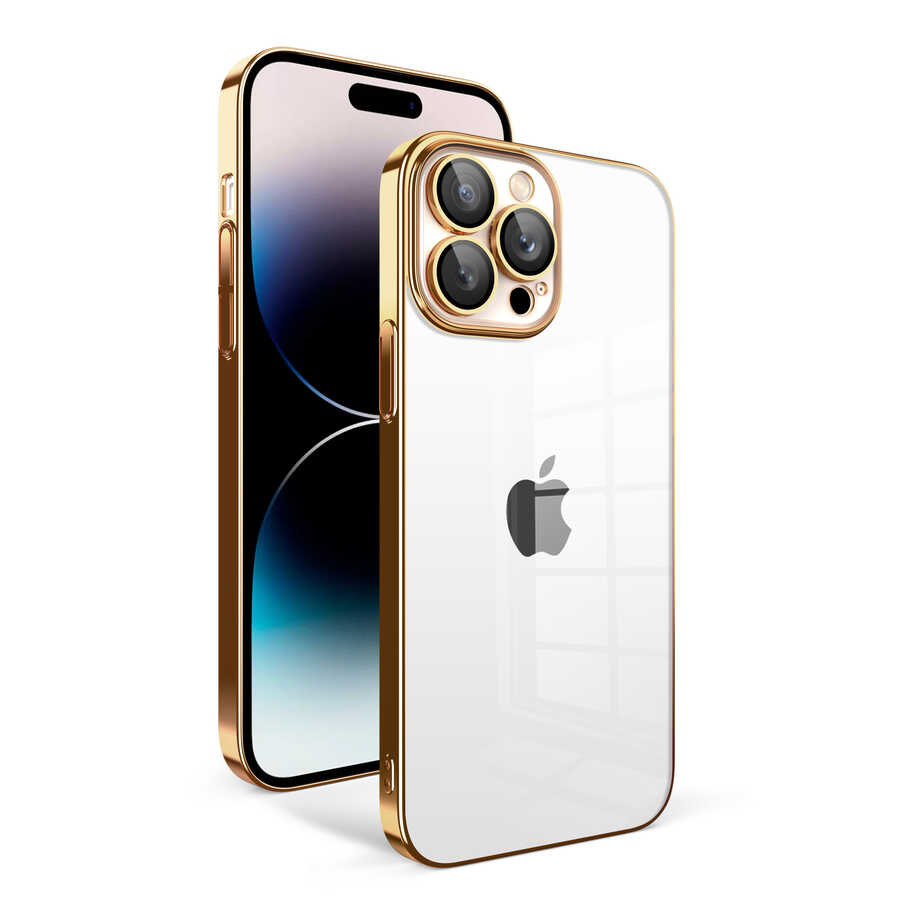 iPhone Uyumlu 14 Pro Kılıf Kamera Korumalı Renkli Çerçeveli Zore Garaj Kapak
