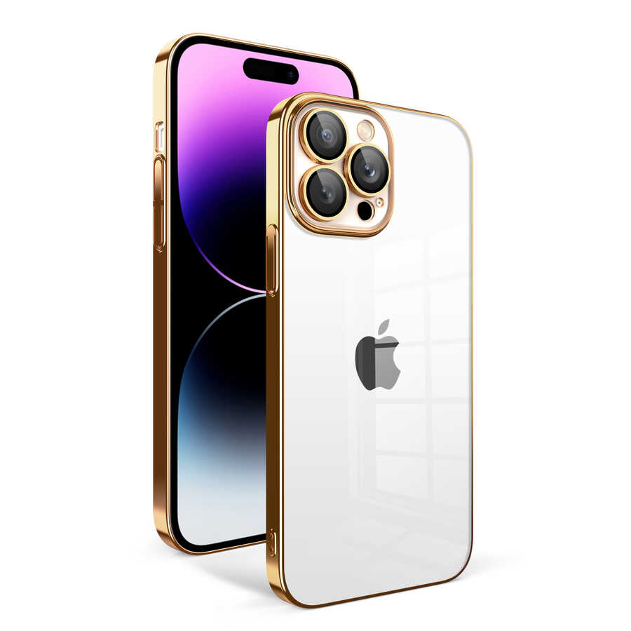 iPhone Uyumlu 14 Pro Max Kılıf Kamera Korumalı Renkli Çerçeveli Zore Garaj Kapak