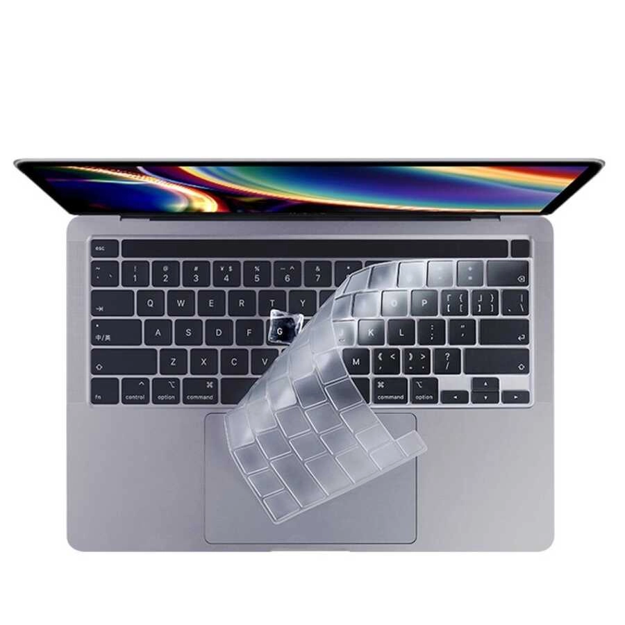 Macbook Uyumlu Air 13’ 2017 A1466 Zore Klavye Koruyucu Şeffaf Silikon Ped