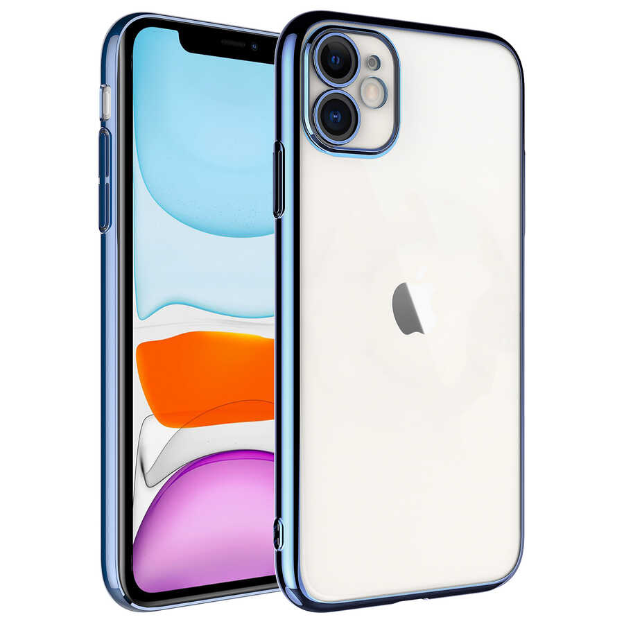 iPhone Uyumlu 11 Kılıf Sert PC Renkli Çerçeveli Zore Riksos Kapak