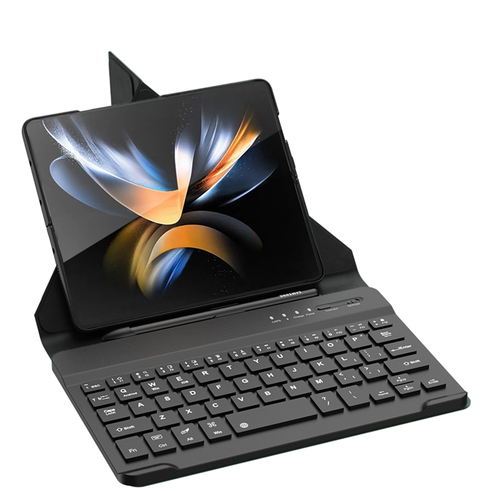 Galaxy Uyumlu Z Fold 4 Kılıf Standlı Bluetooth Klavyeli Zore Kıpta Keyboard Set Kılıf