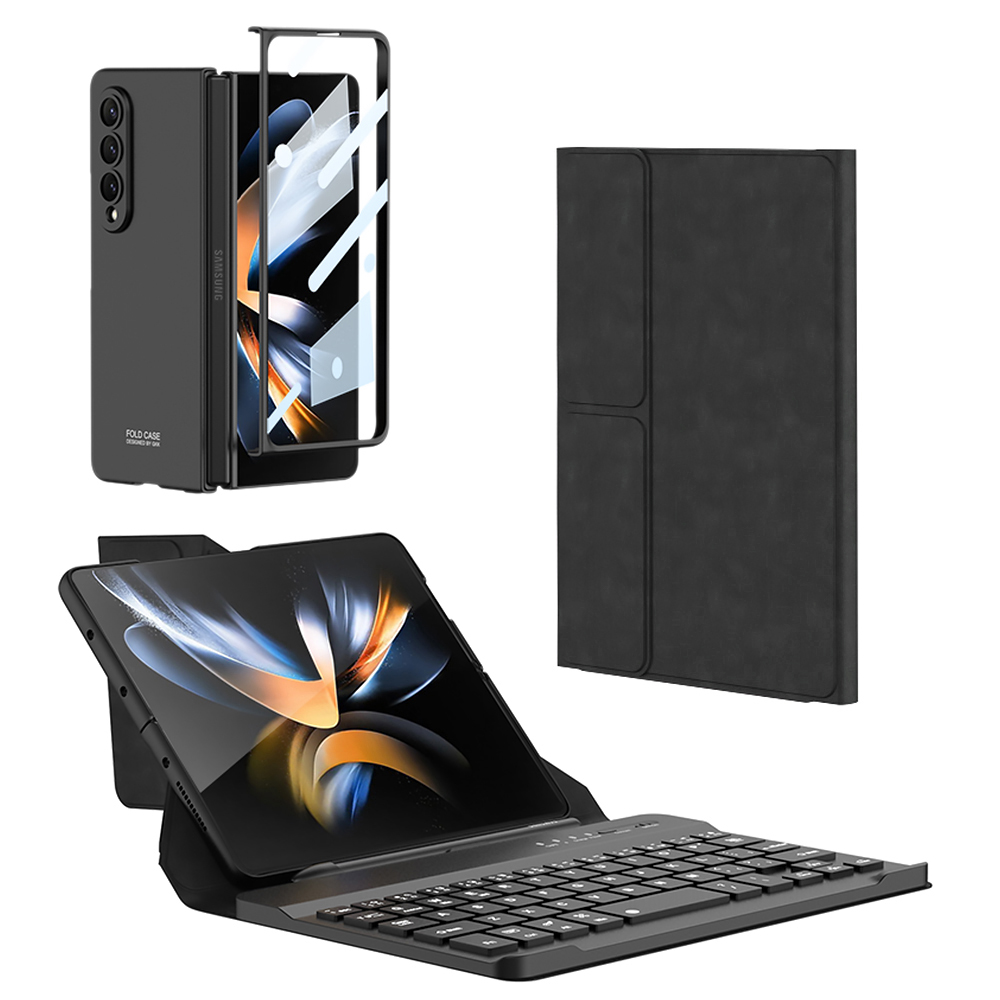 Galaxy Uyumlu Z Fold 4 Kılıf Standlı Bluetooth Klavyeli Zore Kıpta Keyboard Set Kılıf
