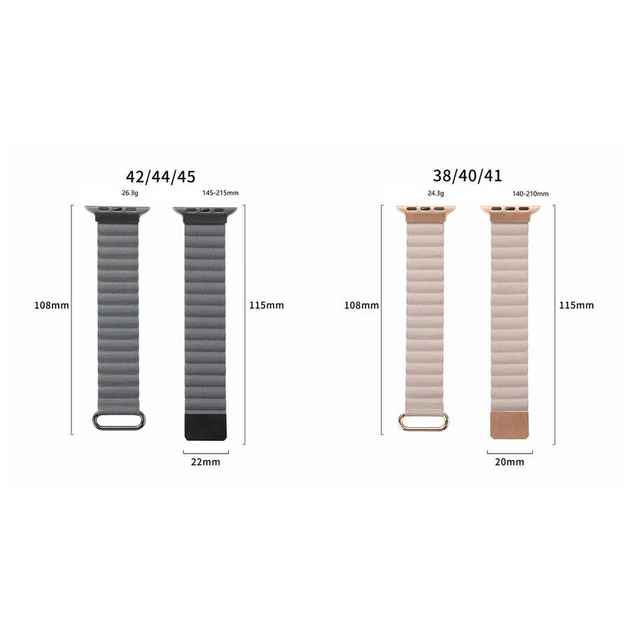 ​​​  Watch 40mm KRD-78 PU Deri Kordon Strap Kayış-Kırmızı