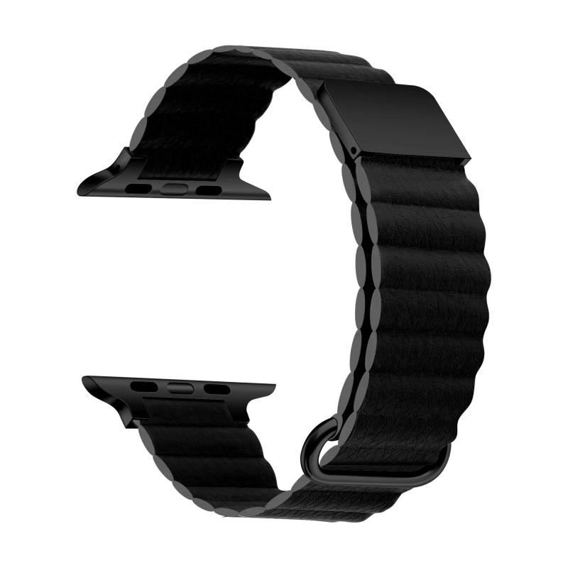 ​​​  Watch 7 41mm KRD-78 PU Deri Kordon Strap Kayış-Siyah