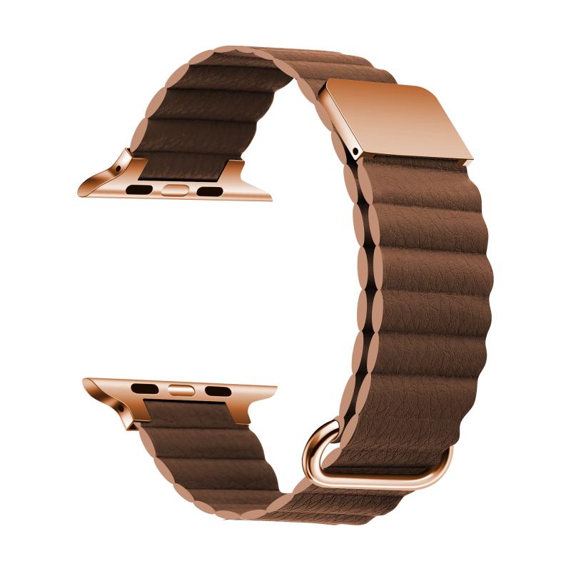 ​​​  Watch 7 45mm KRD-78 PU Deri Kordon Strap Kayış-Kahverengi