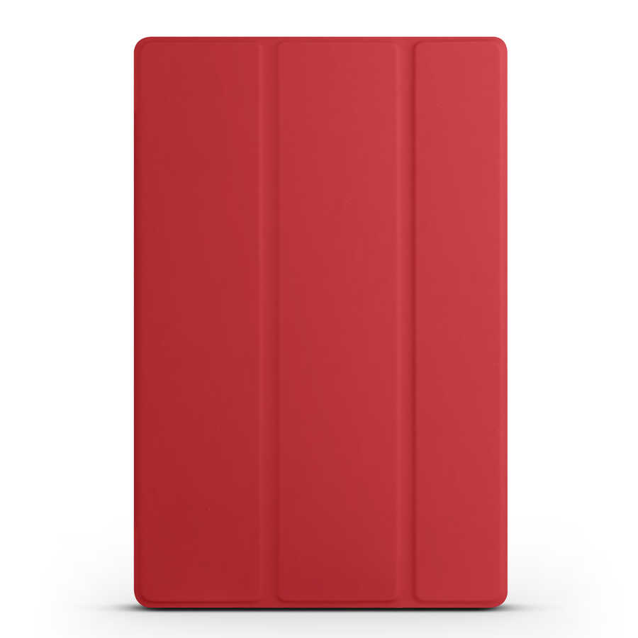 iPad Uyumlu 10.9 2022 (10.Nesil) Zore Smart Kapak Standlı 1-1 Kılıf-Kırmızı