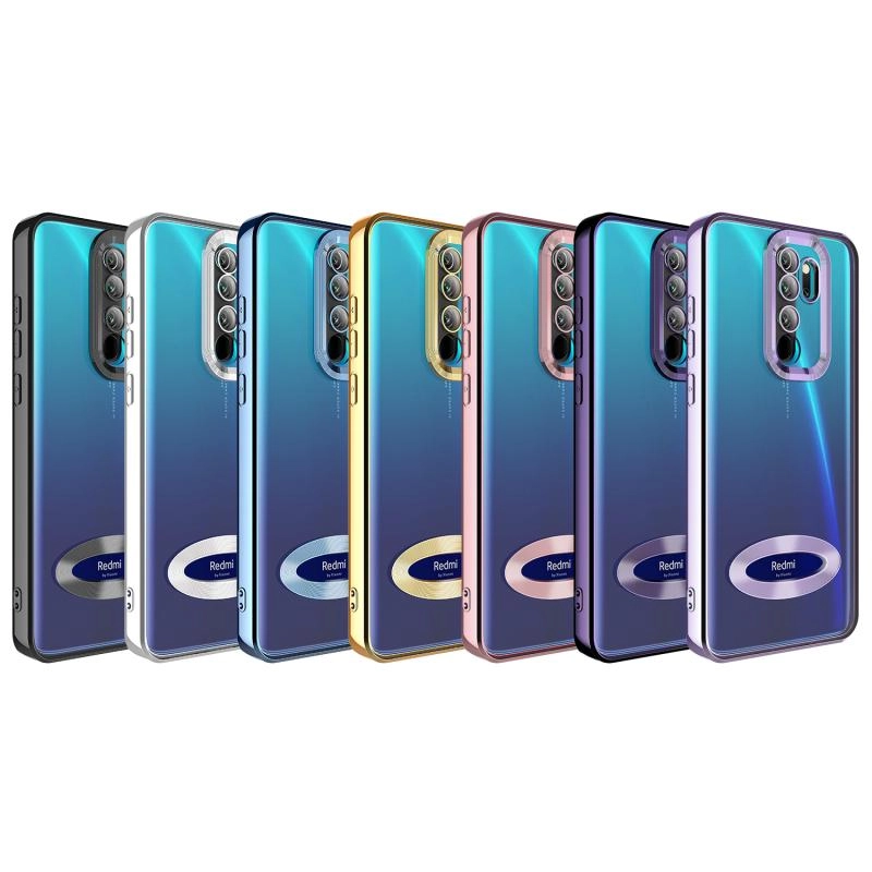 Xiaomi Uyumlu  Redmi Note 8 Pro Kılıf Kamera Korumalı Logo Gösteren Zore Omega Kapak