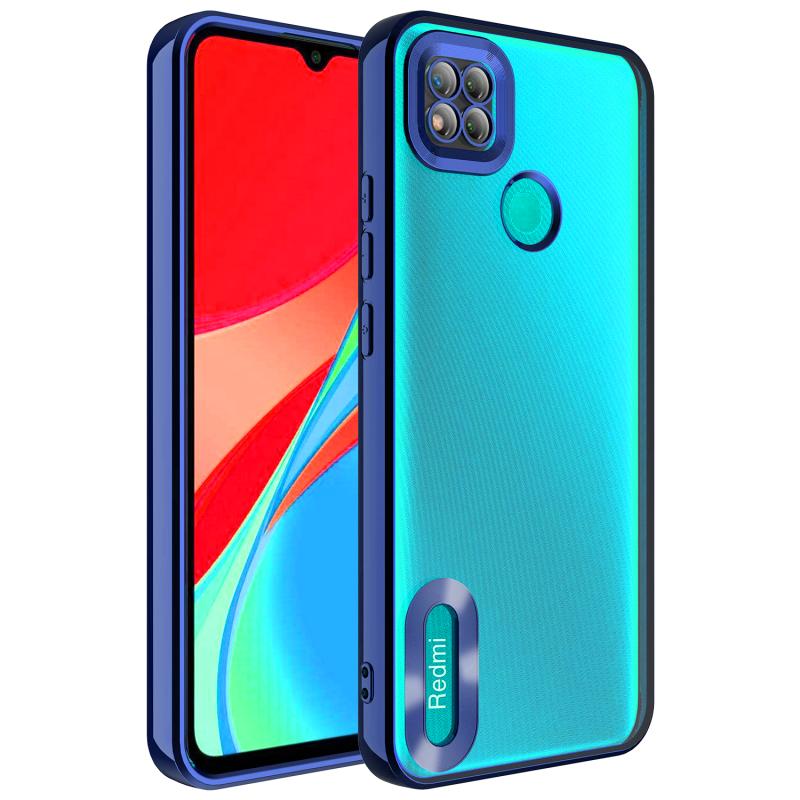 Xiaomi Uyumlu  Redmi 9C Kılıf Kamera Korumalı Logo Gösteren Zore Omega Kapak-Lacivert