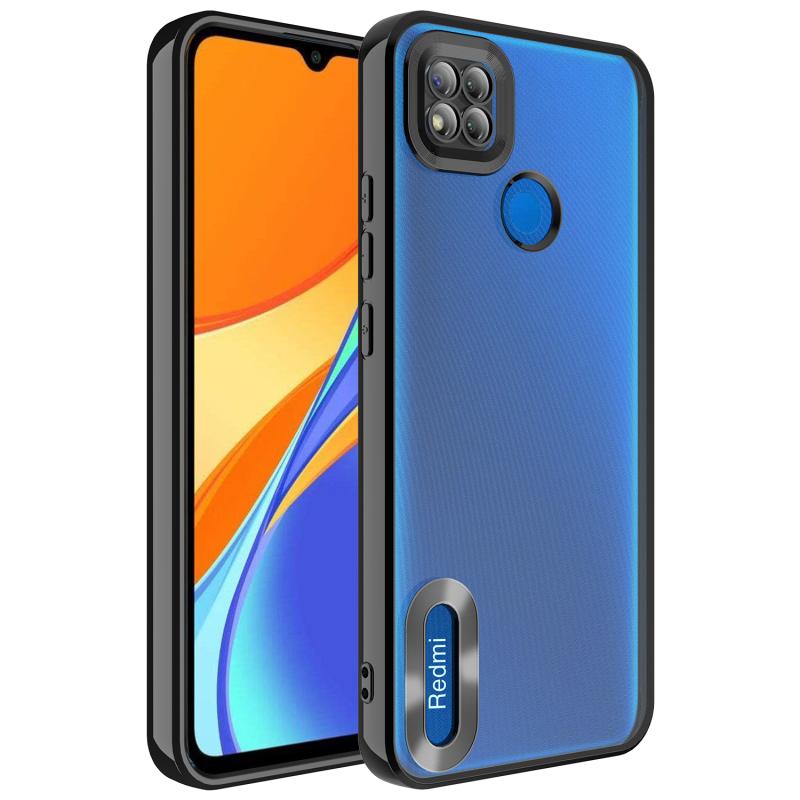 Xiaomi Uyumlu  Redmi 9C Kılıf Kamera Korumalı Logo Gösteren Zore Omega Kapak